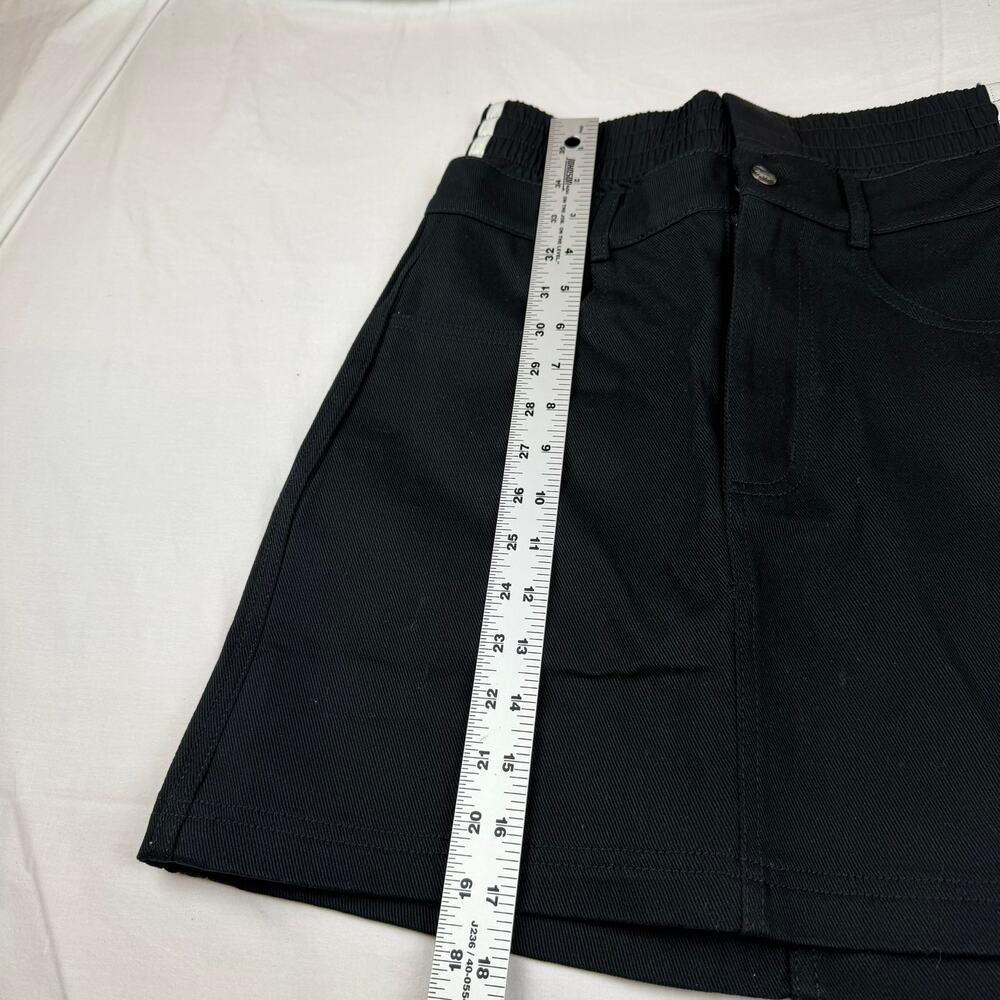 Adidas Firebird Denim Mini Skirt Black Size 2 - Picture 6 of 6